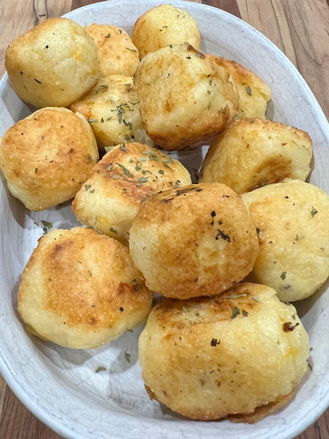 Pan Fried Cheddar Rice Balls by Beverly Gurganus 