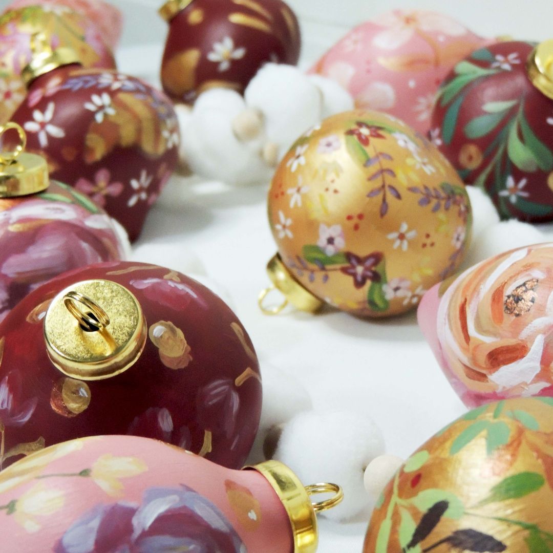 hand painted ornaments by beverly gurganus