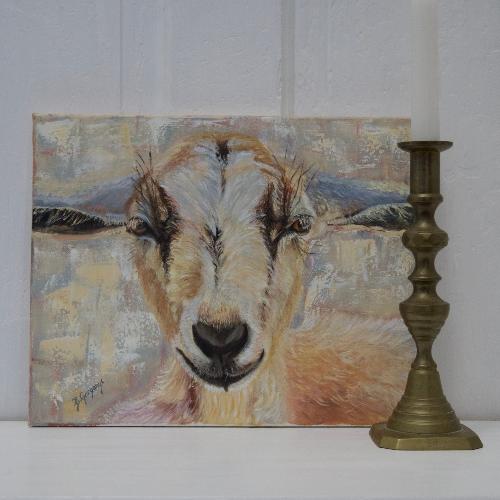 original goat painting by beverly gurganus