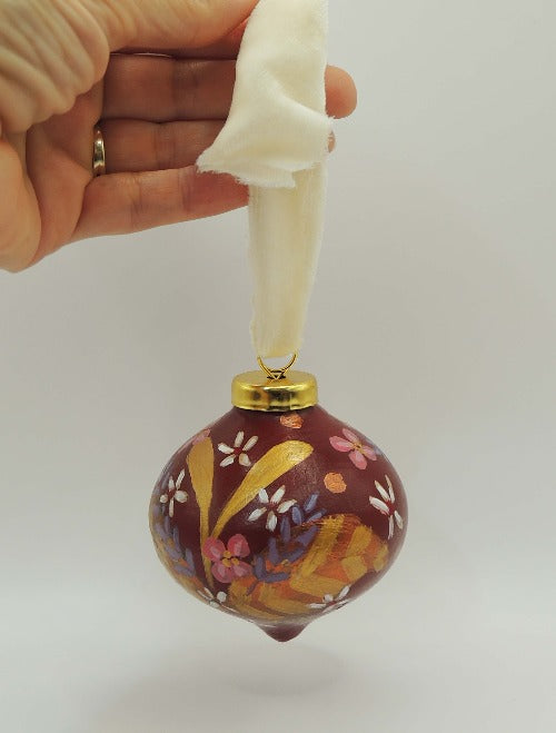 hand painted christmas ornament by beverly gurganus