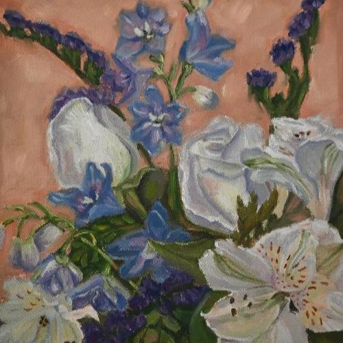 original floral painting by beverly gurganus