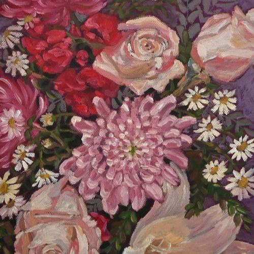 original floral painting by beverly gurganus