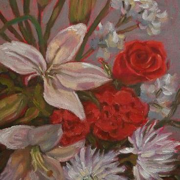 original floral painting by beverly gurganus