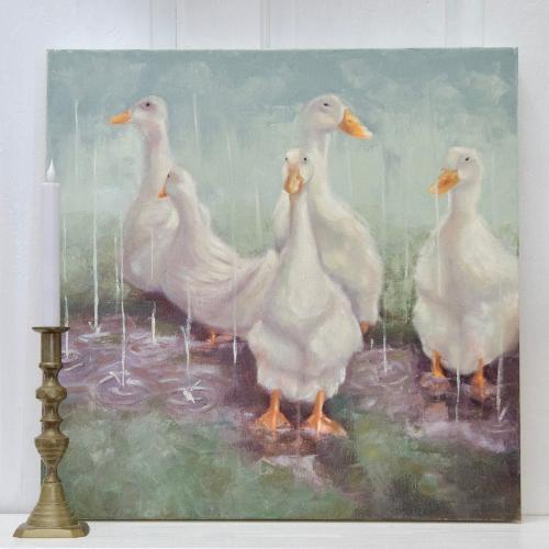 White ducks original oil painting by beverly gurganus