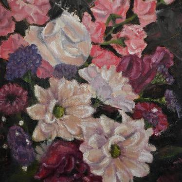 original floral painting by beverly gurganus