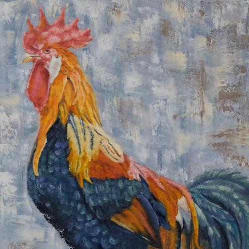 Original colorful rooster painting by beverly gurganus