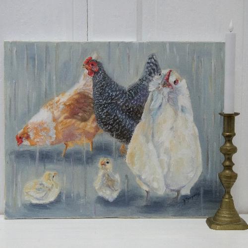 original chicken painting by beverly gurganus