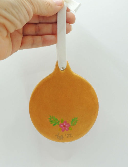 vintage floral ceramic ornament by beverly gurganus