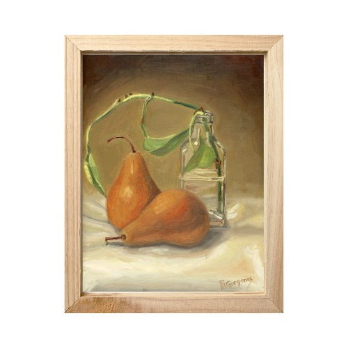 classical pear still life oil painting by beverly gurganus fine art