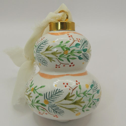 deck the halls hand painted ceramic ornament by beverly gurganus