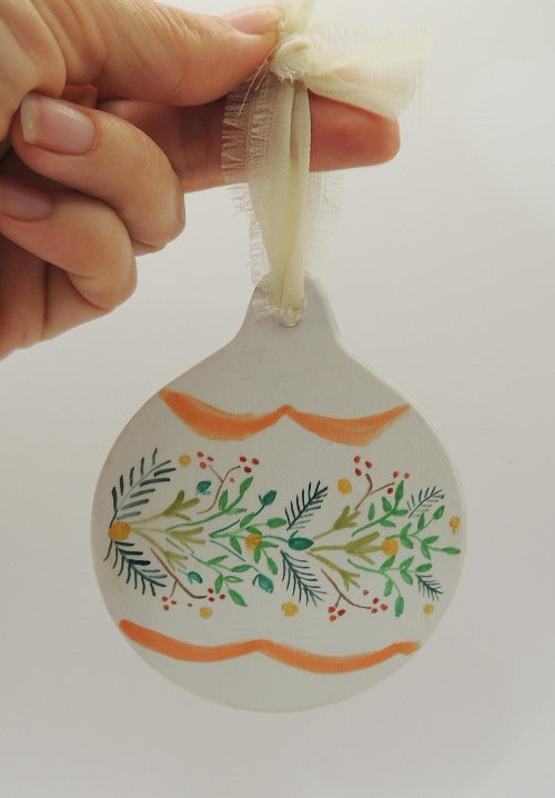 deck the halls hand painted ornament by beverly gurganus