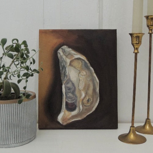 moody original oyster painting by beverly gurganus