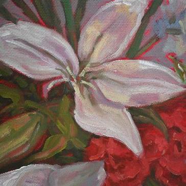 original floral painting by beverly gurganus