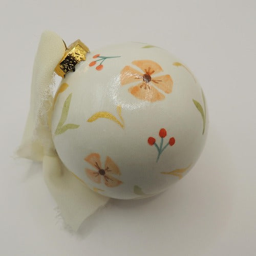 peach on earth hand painted ornaments by beverly gurganus