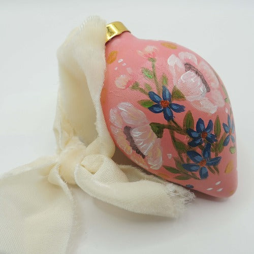 original hand painted ceramic ornament by beverly gurganus