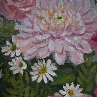 original floral painting by beverly gurganusw