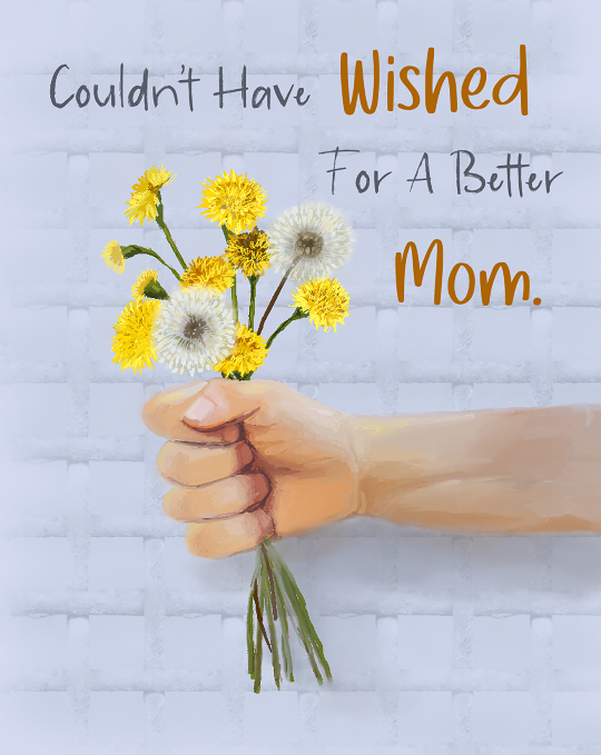 picked dandelions mother's day card