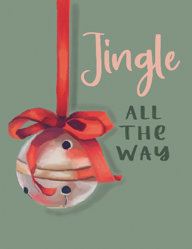 jingle bell christmas card by beverly gurganus