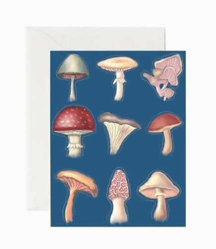 mushroom-fall-greeting-card-beverly-gurganus-art