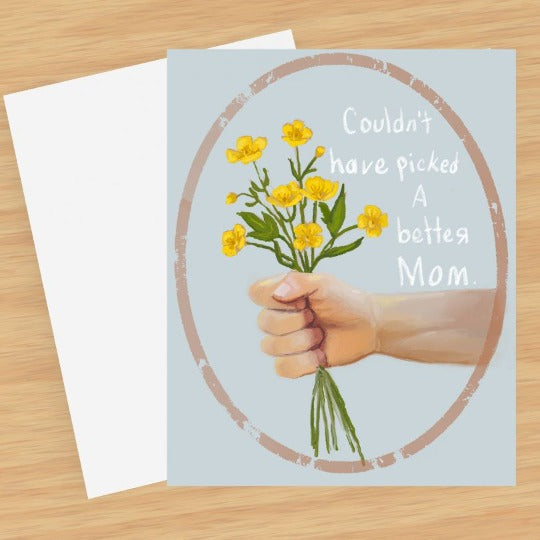 picked buttercups mothers day card