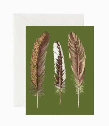 feather-fall-greeting-card-beverly-gurganus-art