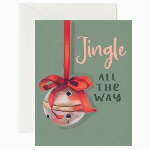 jingle bell christmas card by beverly gurganus