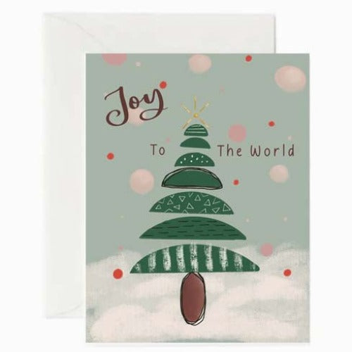 joy to the world christmas tree card by beverly gurganus