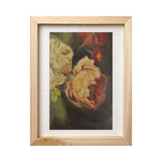 original oil painting of peony flower