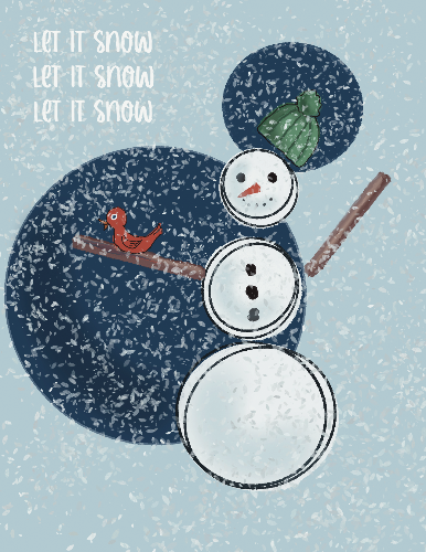 snowman christmas card by beverly gurganus