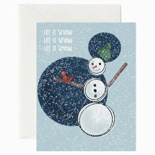 winter snowman christmas card by beverly gurganus 