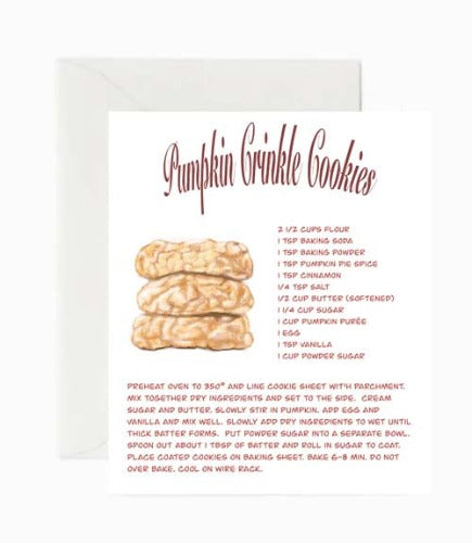 Pumpkin-Crinkle-Cookies-fall greeting card-beverly-gurganus-art