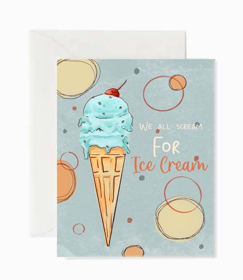 scream-for-ice-cream-greeting-card-beverly-gurganus-art